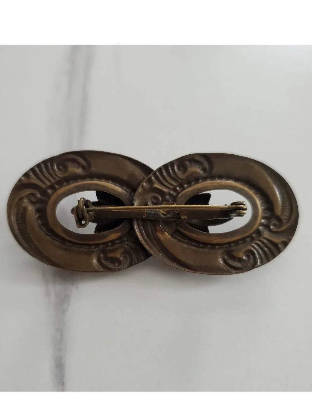 Vintage Victorian-Inspired Amethyst Tone Ornate Brooch